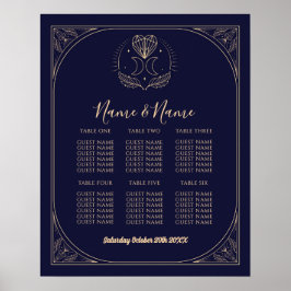 Tarotkort Bord 6 Sätesplan Bröllop Star Måne Poster