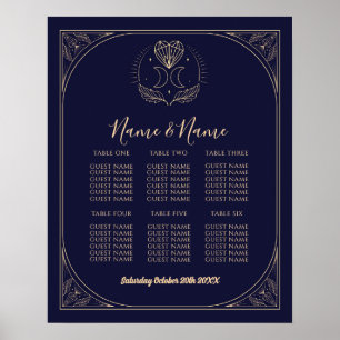 Tarotkort Bord 6 Sätesplan Bröllop Star Måne Poster