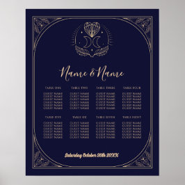 Tarotkort Bord 8 Säten Bröllop Crystals Måne Poster