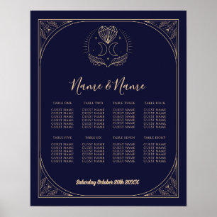 Tarotkort Bord 8 Säten Bröllop Crystals Måne Poster