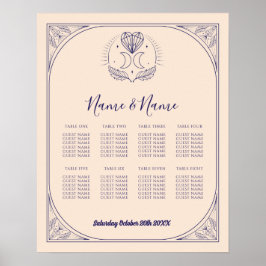 Tarotkort Bord 8 Säten Bröllop Crystals Måne Poster