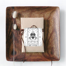 Tarotkort | Bröllopsfest | Bröllop | Modern B+Sv Fyrkantigt Klistermärke