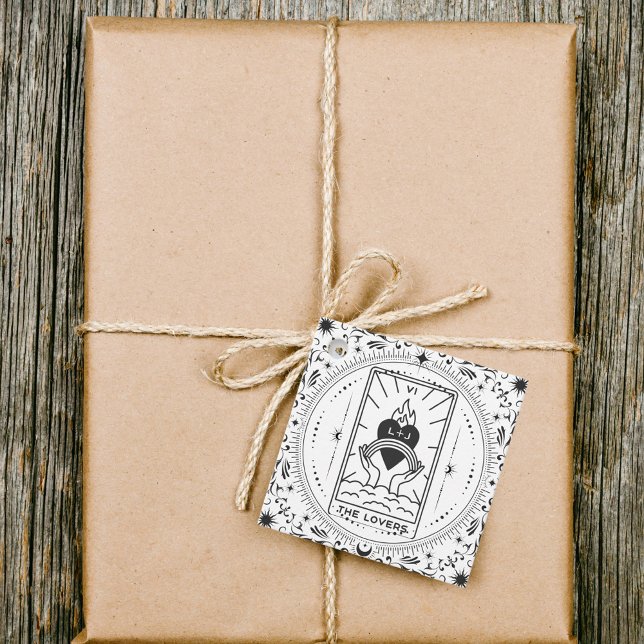 Tarotkort | Bröllopsfest | Bröllop | Modern B+W Gåvor Etiketter (Skapare uppladdad)