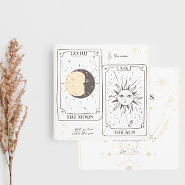 Tarotkort | Bröllopsfest | Bröllop | Neutrala färg Tack Kort