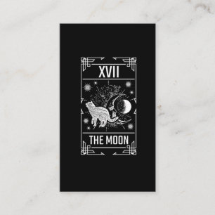 Tarotkort Crescent Måne occult Cat Gothic Witch Visitkort