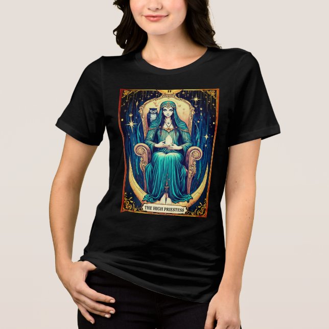 Tarotkort, den högsta prästinnan 2 t shirt (Framsida)