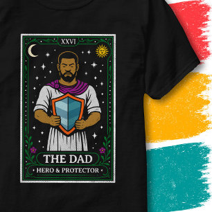 Tarotkort Fader Hjälte Beskyddare Sköld Konst Papp T Shirt