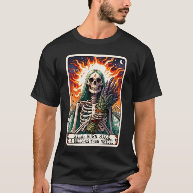 Tarotkort för "Burn Sage & Bridges Vid behov" T Shirt (Framsida)