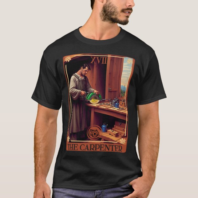 Tarotkort för cirkulär- och träspån t shirt (Framsida)