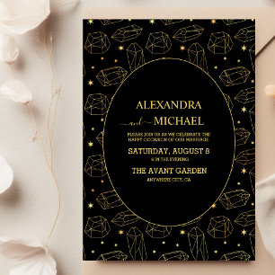 Tarotkort för guld gotisk Elegant Bröllop Inbjudningar