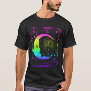 Tarotkort för halvmåne Måne och katt Pastel Goth W T Shirt