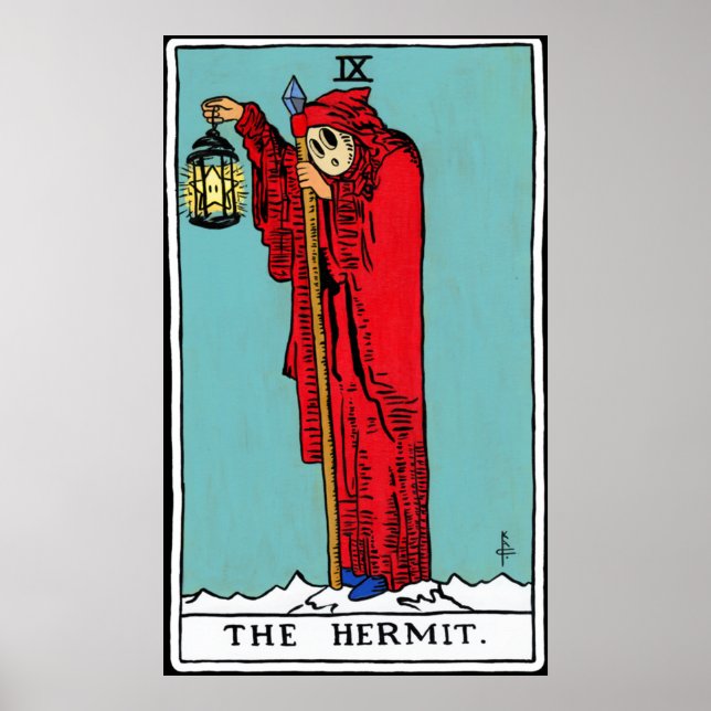 Tarotkort för Hermit Poster (Framsidan)