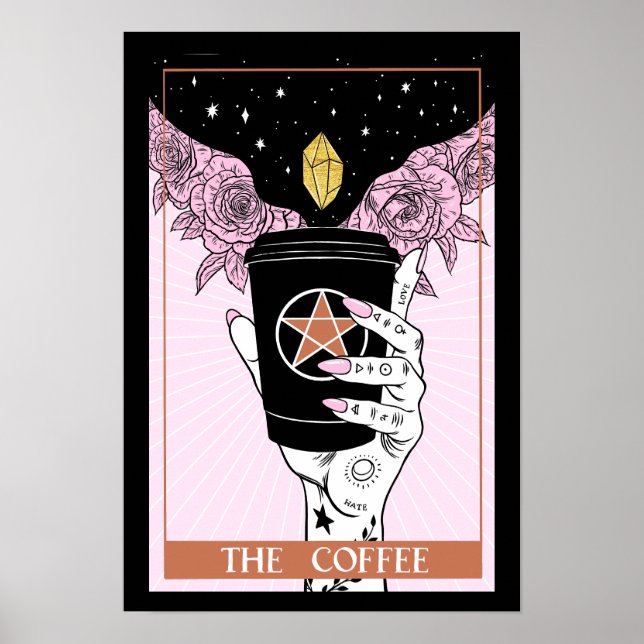 Tarotkort för kaffet Poster (Framsidan)