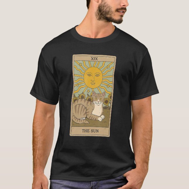 Tarotkort för kosmetiska katter av Sol och katter T Shirt (Framsida)