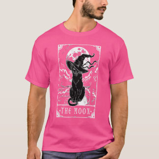 Tarotkort för Måne och svart kattbeck med H T Shirt