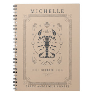 Tarotkort för Scorpio Astrology Zodiac-tecken för Anteckningsbok