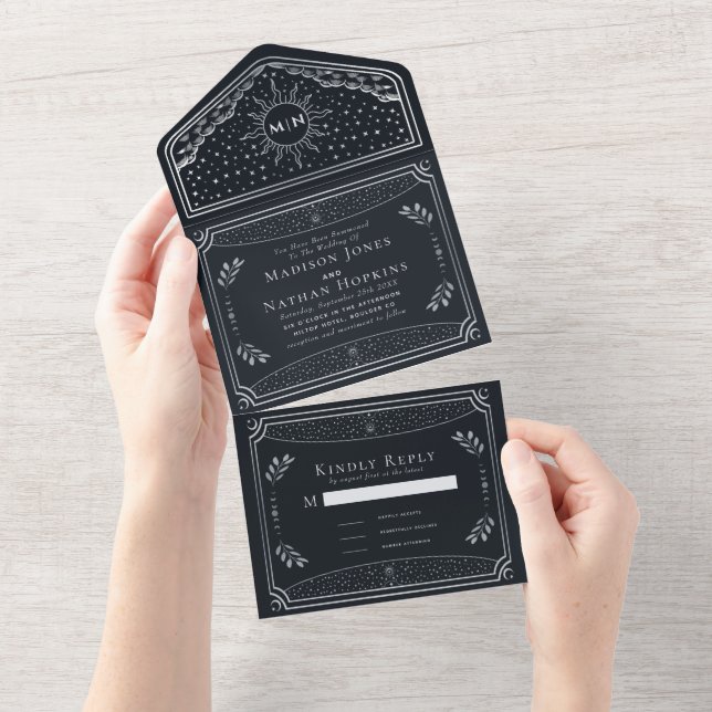 Tarotkort för Silver Foil Elegant Bröllop (Tearaway)