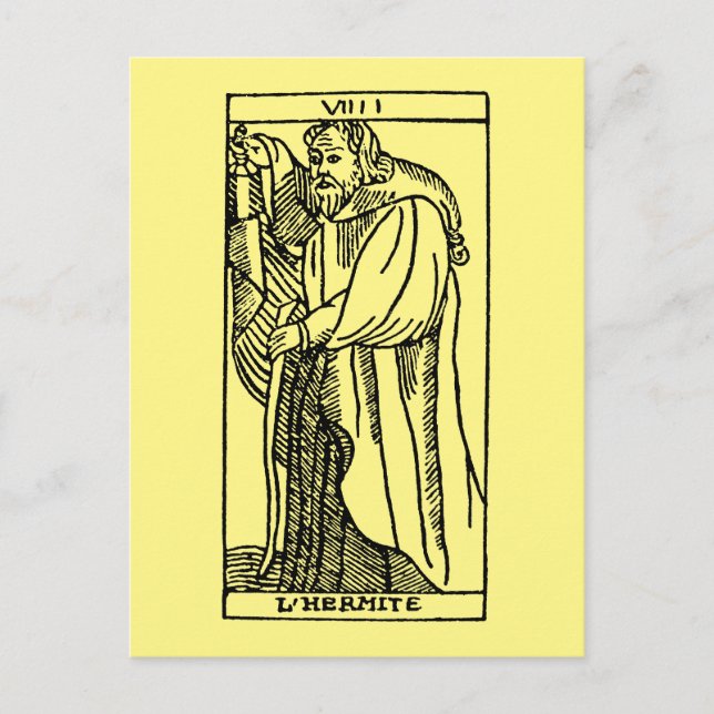 Tarotkort: Hermit Vykort (Framsida)