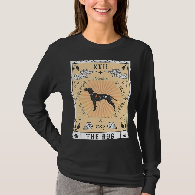 Tarotkort Hund Dalformation Celestial Space Galax T Shirt (Framsida)