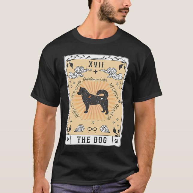 Tarotkort Hund Sibiriska Laika Celestial G T Shirt (Framsida)