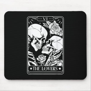 Tarotkort i Älskare Vintage Skeleton Goth Hallow Musmatta