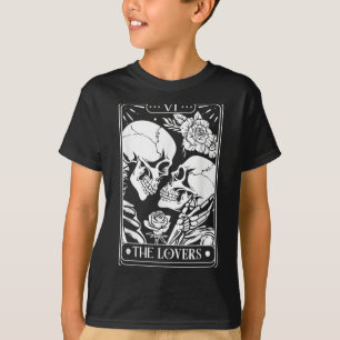 Tarotkort i Älskare Vintage Skeleton Goth Hallow T Shirt