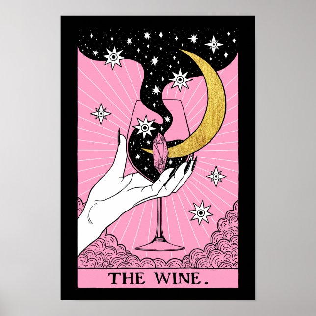 Tarotkort i Vin Poster (Framsidan)