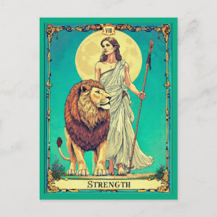 Tarotkort Illustration, Styrka Vykort