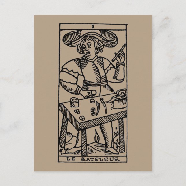 Tarotkort: Juggler Vykort (Framsida)