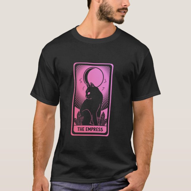 Tarotkort Katt Kvinnor Mystical Måne oktulerar Emp T Shirt (Framsida)