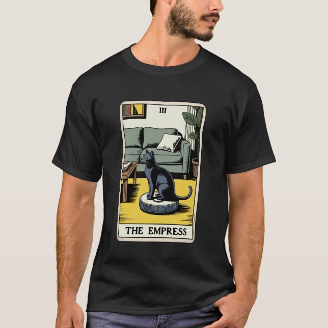Tarotkort Kejsarinnan Katt På Robotdammsugare T Shirt (Framsida)
