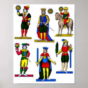 tarotkort kung manar Fantasy Medieval Art Poster