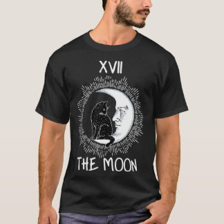 Tarotkort, Måne och Cat Graphic jersey Pu T Shirt