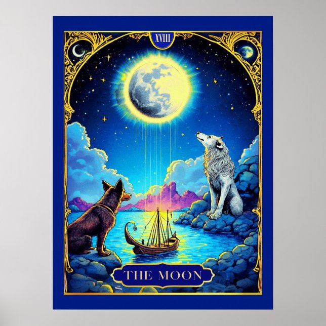 Tarotkort, Måne Poster (Framsidan)