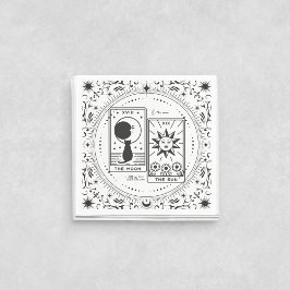 Tarotkort | MÖHIPPA | BRÖLLOP | Älskare B+W Pappersservett