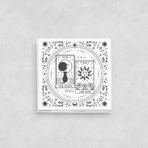 Tarotkort MÖHIPPA BRÖLLOP Älskare B+W Pappersservett