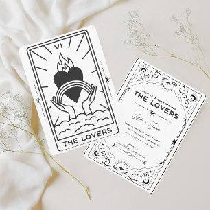 Tarotkort MÖHIPPA BRÖLLOP Modern B+W Inbjudningar