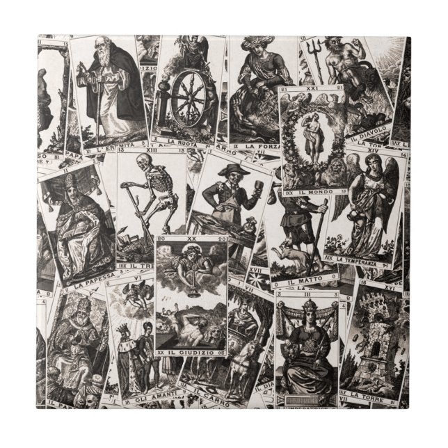 Tarotkort mönster kakelplatta (Framsidan)