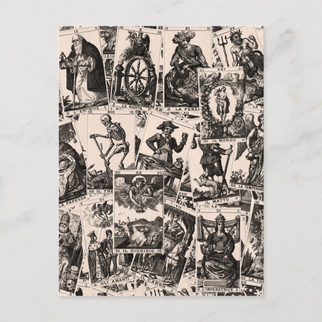 Tarotkort mönster vykort (Framsida)