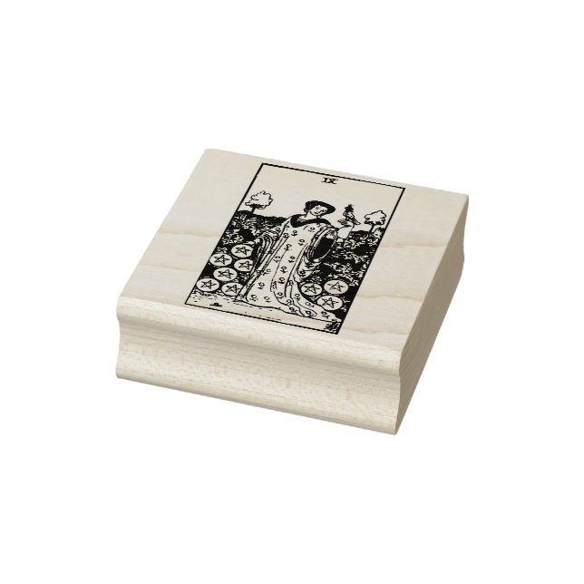 Tarotkort: Nio av Mynt: 9 av Pentacles Stämpel (Stämpel)