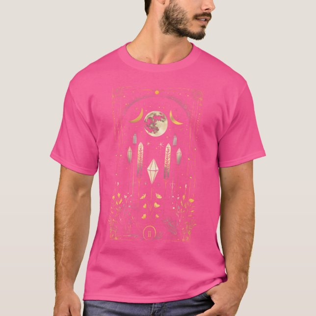 Tarotkort Ockult Månfas Boho Månfaser T Shirt (Framsida)