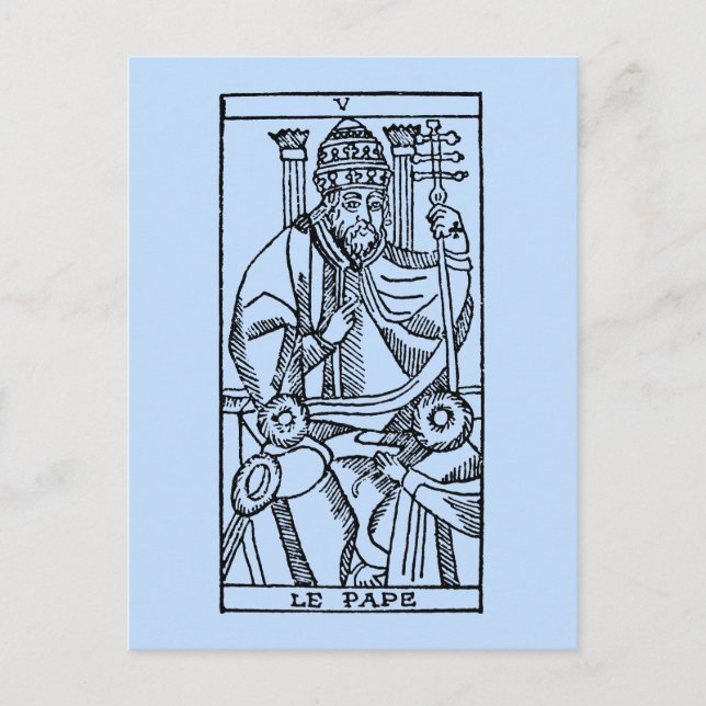 Tarotkort: påven vykort (Framsida)