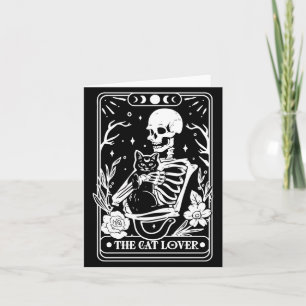 Tarotkort Skelett Svarta Kattälskare Halloween Kort