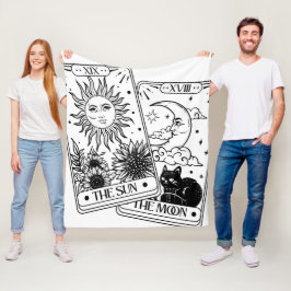 Tarotkort sol och måne fleecefilt