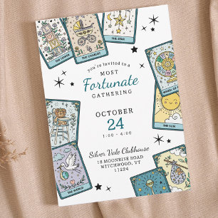 Tarotkort Tema Baby Shower Inbjudningar