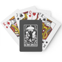 Tarotkort: Uppspelningskort för Älskare-svarta kat