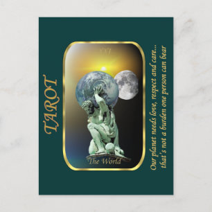 Tarotkort - Världen Vykort