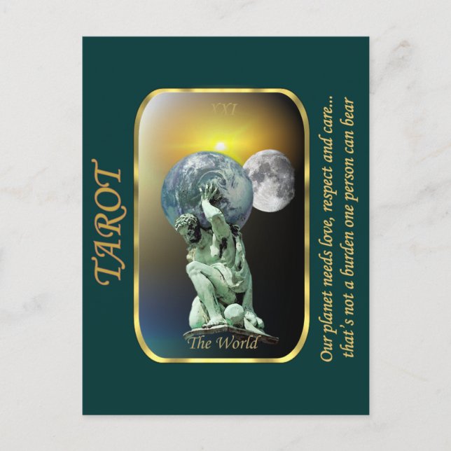 Tarotkort - Världen Vykort (Framsida)