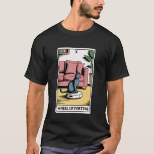 Tarotkort Wheel of Fortune Katt På Robot Dammsugar T Shirt