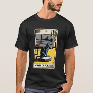 Tarotkort Wheel of Fortune Katt På Robotdammsugare T Shirt
